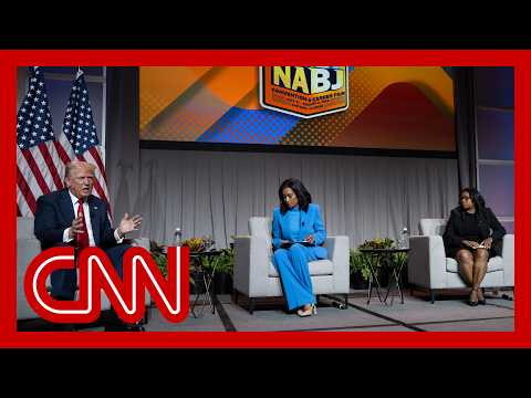 Trump goes on rant questioning Harris' race at Black journalists convention