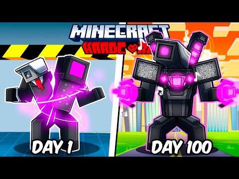 I Survived 100 Days as a HYBRID TITAN in Hardcore Minecraft!