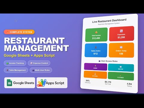 Built a Complete Restaurant Management Dashboard with Google Sheets & Apps Script v2 | D22