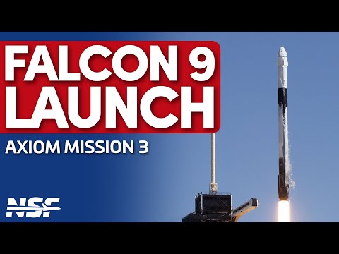 SpaceX Falcon 9 Launches Axiom Mission 3 Crew to ISS