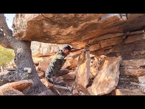 Daunting Stone Survival Shelter (Experience the Peak of Stress)/#camping #survival #bushcraft