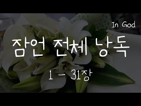 [In God] 잠언 전체 낭독  #성경듣기66권 #성경낭독하는 남자 #개역개정 #낮은배경음