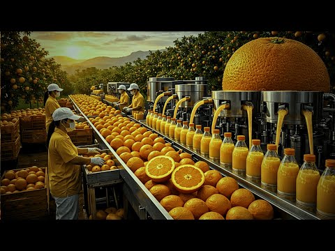 Inside the Orange Juice Factory 🍊 | From Oranges to Bottle
