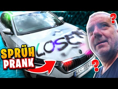 AUTO BESPRÜHT Prank an Papa 🤬 (geht zu weit..)