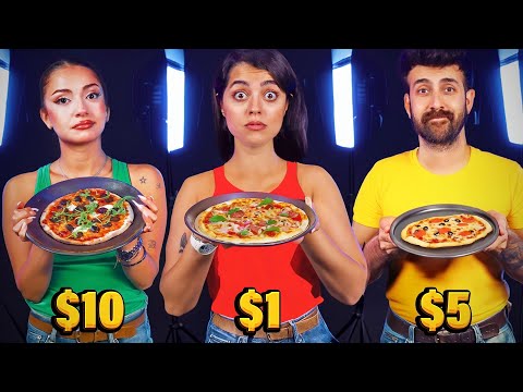 چالش درست کردن پیتزا با ۱ دلار و ۵ دلار و ۱۰ دلار