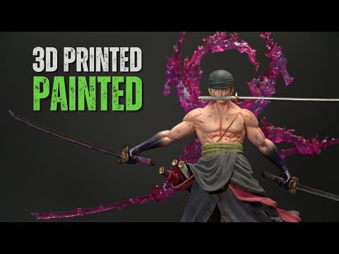 How I Painted the ULTIMATE One Piece ZORO Figure | 3D Print & Paint
