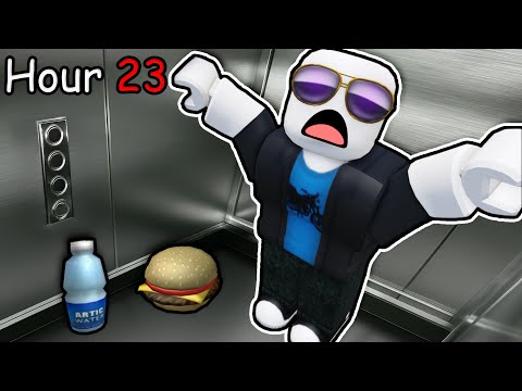 i survived 24 HOURS in a Roblox elevator...