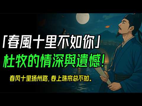 「春風十里不如你」背後，杜牧的情深與遺憾！比小說更動人的晚唐故事：杜牧、李商隱與那個永遠錯過的時代。#杜牧 #唐朝 #小李杜 #阿房宮賦 #揚州夢 #詩酒風流 #十年一覺 #春風十里不如你 #晚唐
