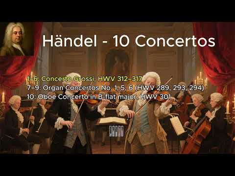 George Frideric Handel – 10 Concertos | Baroque Masterpieces (No Mid-Roll Ads)