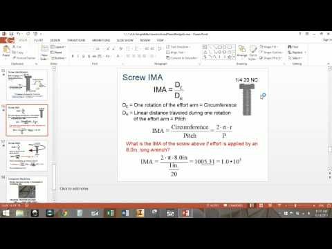 Mechanical Advantage of a Screw