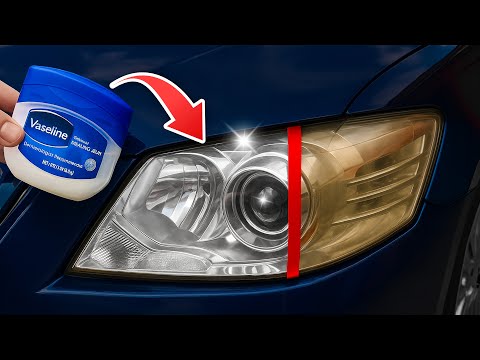 Restore Old Headlights to BRAND NEW in 1 Minute Just Use VASELINE! Genius Trick😱