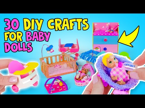 30 DIY Baby Essentials for Barbie! 🍼 Strollers, Baths & Other Cute Crafts