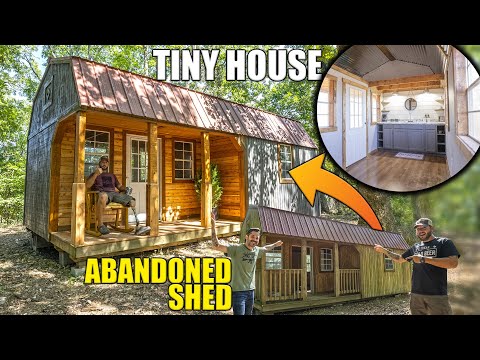 Abandoned Shed Converted Into a TINY HOUSE in Under 20 Minutes!  SHED TO HOUSE CONVERSION