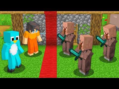 Minecraft Villagers SPLIT Our Village in HALF