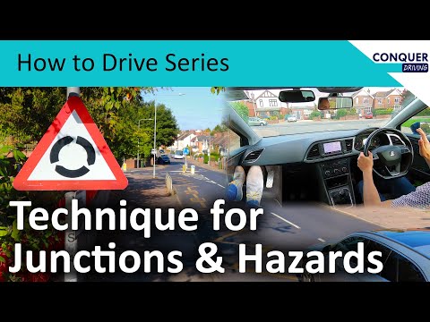 Technique for approaching junctions and hazards - makes driving easier. (two stage stop)