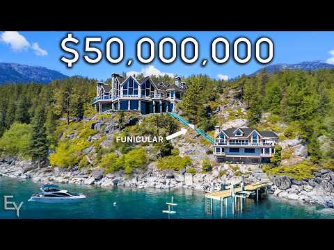 Inside a $50,000,000 Lakefront Mansion with 2 FUNICULARS in the Middle of Nature!