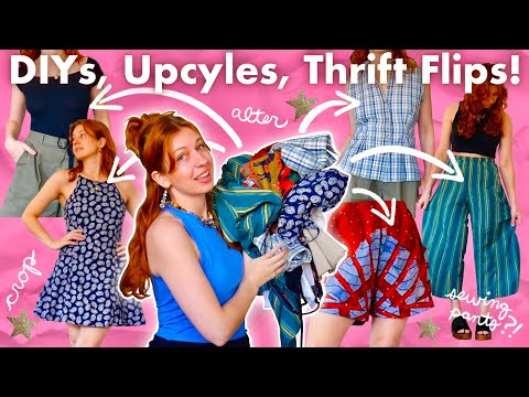 Tackling my DIY Pile in 3 Days!!! | summer wardrobe upcycles, thrift flips, altering, and mending