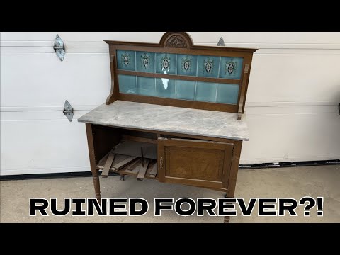 YIKES!! Antique "repaired" with PLYWOOD and CONTACT CEMENT 😬🫣