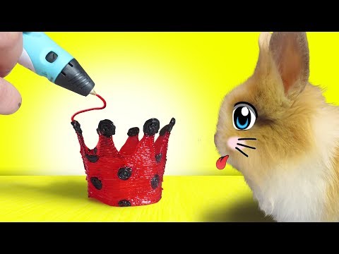 КРОЛИК БАФФИ и СМЕШНОЙ КОТ ! КОРОНА ДЛЯ ЛЕДИБАФ 3Д РУЧКОЙ! СУПЕР-КОТ ПОЛУЧИЛ ОЧКИ! NEW ЧЕЛЛЕНДЖ