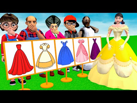 Scary Teacher 3D vs Squid Game Choose Beautiful Princess Dress vs Dressing Room 5 Times Challenger