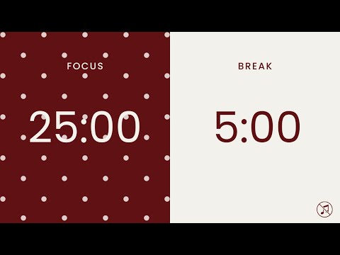 25/5 Pomodoro Timer  🍂 Autumn/Fall | 4 x 25 min | Focus | Study | Reflection | Productivity