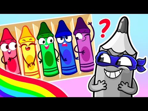The Naughty Gray Crayon | Lost Color Song | Funny Kids Songs by Pit&Penny Learn and Grow!