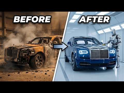 ASMR Car Restoration! Hero Robot Restores Burnt 2023 Rolls-Royce