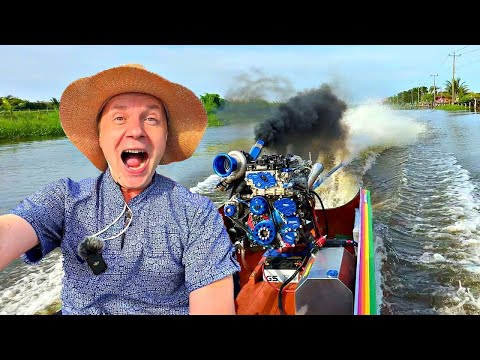 ✅CRAZY DIY BOAT RACING 🚤 with Turbo Diesel in Thailand 😱 Drag Racing in Bangkok