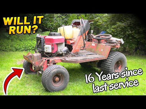 16 YEARS SINCE THE LAST SERVICE?? | Abandoned Tractor Mower - Will it Run?