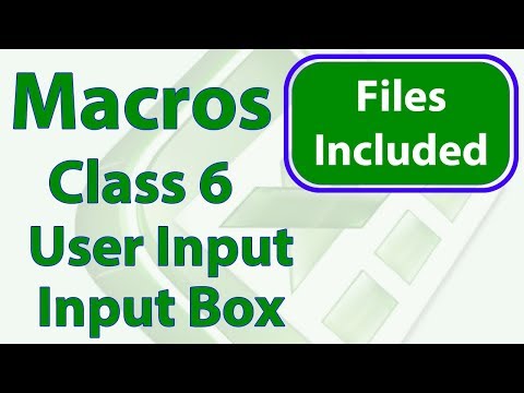 Excel Macro Class 6 - Get User Input - Input Box