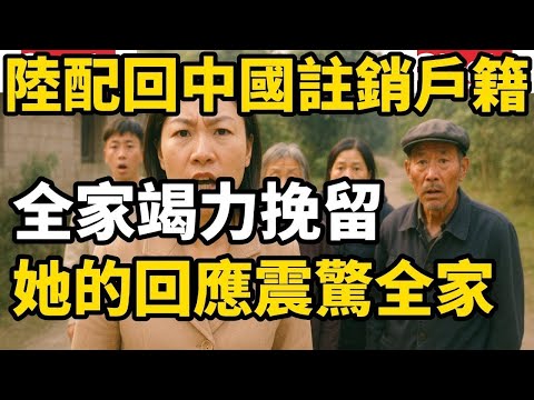 一位四川陸配回到家鄉撤銷中國戶籍，卻遭到了全家的反對和挽留，結果她的回應讓全家都震驚了