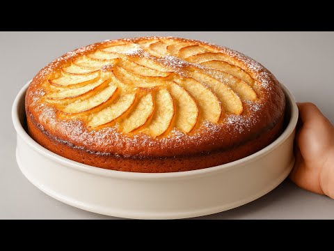 Der berühmte französische Joghurtkuchen mit Äpfeln! Omas geheimer Kuchen in 5 Minuten!