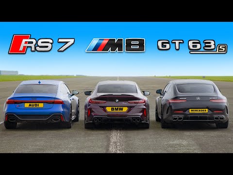 RS7 Performance baru v BMW M8 v AMG GT63: DRAG RACE