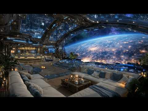 🎵 Quantara Sanctuary: Data Processing Lounge above the the Earth | Space Ambient Music | 4K | 10 hrs