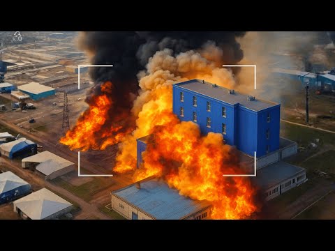 💥 Ukraine Drone Attack! Russian Factory Explodes — Then Fire Fills the Sky