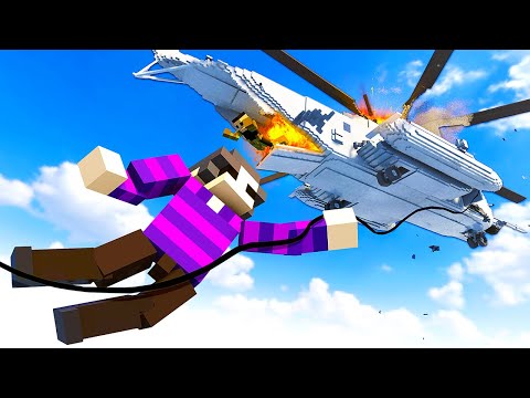 Ragdolls Try to Survive Helicopter CRASHES - Teardown Mods Gameplay