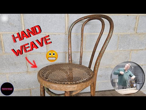 I hand-weave a CANED Chair for the FIRST Time | Restoration