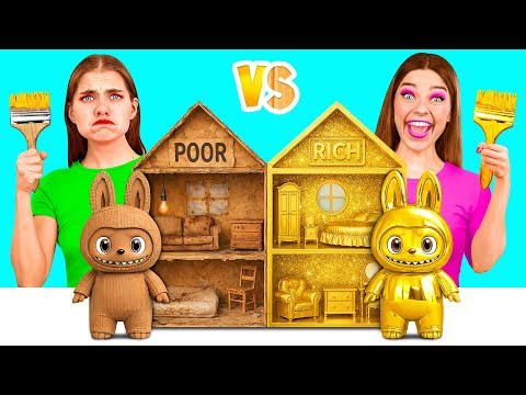 Chúng Tôi Xây Dựng Ngôi Nhà Búp Bê Tuyệt Vời cho Labubu | Thử Thách Giàu vs Nghèo