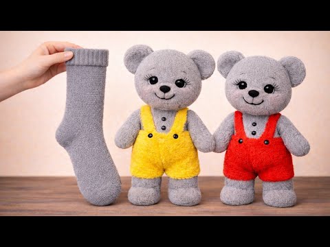 😍Bu Sevimli Ayıcıklar Çoraptan Yapıldı/🎉Hediye İçin Harika Bir Fikir