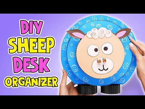 DIY Desk Organizer 🐑😍 Cute Cardboard Craft