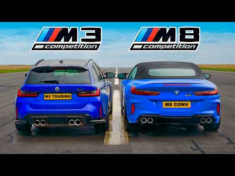 BMW M3 Touring v BMW M8: DRAG RACE
