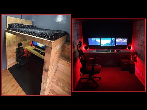 DIY Rustic Style Loft Bed / Gaming Area