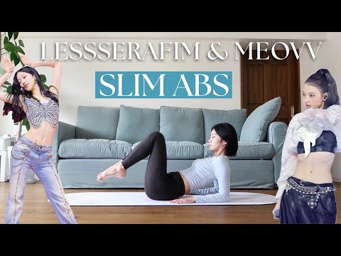LesserafimカズハとMEOVVエラの腹筋トレーニングでくびれ&11字腹筋を手に入れよう❤️🔥