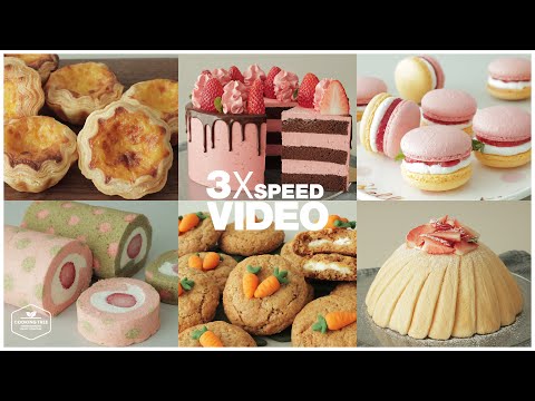 #107 3x Speed 케이크 디저트 베이킹 영상 : Cake Dessert Baking Video | 쿠키, 마카롱, Cookies, macaron | Cooking tree