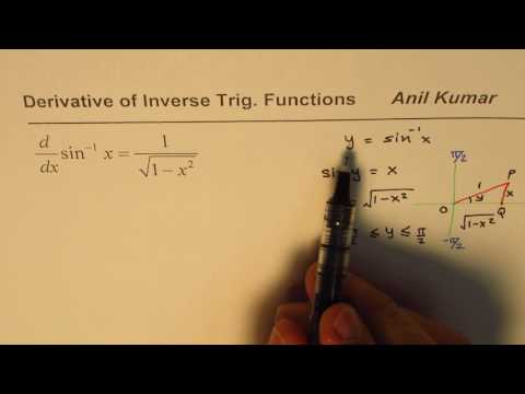 Proof for derivative of sine inverse trig function