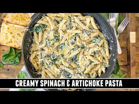 Creamy Spinach & Artichoke Pasta | HEALTHY One-Pan 30 Minute Recipe