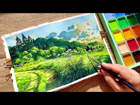 Unlock the Magic of Ghibli Landscape Painting with Himi Gouache