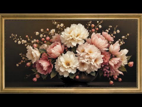 Whimsical Pink Petals: Floral Elegance Frame TV Art: Spring Flowers Vintage Art Screensaver