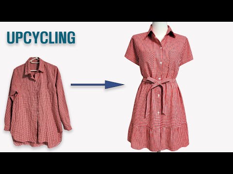 DIY  안입는 셔츠로 쉽게 원피스 만들기 /Upcycling  Shirt/셔츠 리폼/치마/남방/Making easily Dress/skirt/Refashion