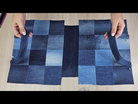 ⭐️НЕ ВЫБРАСЫВАЙТЕ СТАРЫЕ ДЖИНСЫ: Очень просто шить сумку из рваных джинсов/Лоскутное шитье